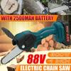 88V 800W Electric Chain Saw Lithium Battery Mini Pruning One-handed Garden Tool With Chain Saws Rechargeable Woodworking Tool