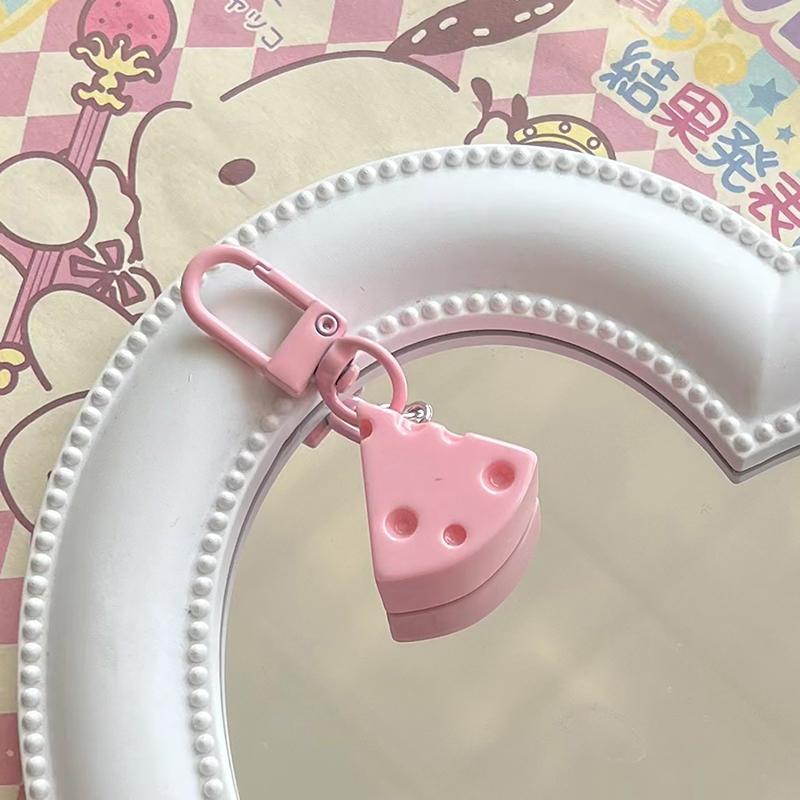 Lovely Cheese Pendant Keychain Cute Simulation Cheese Keyring Backpack Pendant For Girls Kids Party Favor