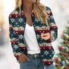 Women's Jacket Long Sleeve Lightweight Zipper Cropped Floral Printed Outerwear Casual Quilted Jacket With Pockets