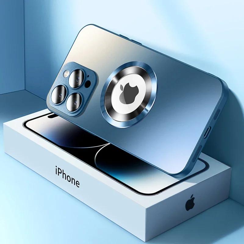Роскошный магнитный чехол For Magsafe для iPhone 17 16 15 Pro Max 14 13 12 11 Защита камеры Ударопрочный чехол для беспроводной зарядки
