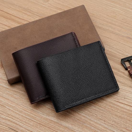 Мужской кошелек из искусственной кожи, однотонный, держатель для кредитных карт с несколькими карманами
