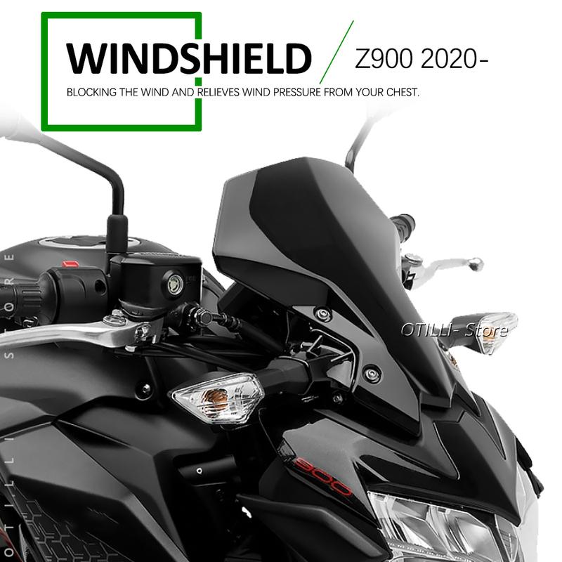 Для Kawasaki Z 900 650 Z900 Z650 2020 2021 2023 2024 Мотоцикл Ветровое стекло Экран Защитный козырек Ветрозащитный экран Двойной пузырь Ветроотражатель