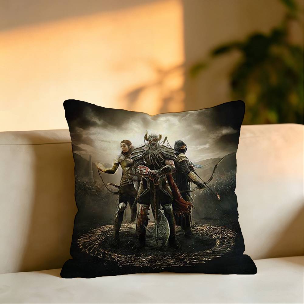 Game The EElder SScrolls Square DoubleSided printed Pillow Case Bedroom Bedside Pillow Sofa Cushion Cover