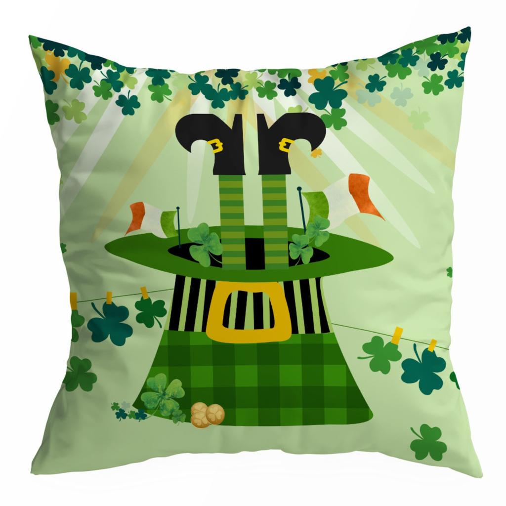 Улица. Льняной чехол ко Дню Святого Патрика, декоративный чехол для подушки в честь ирландского праздника