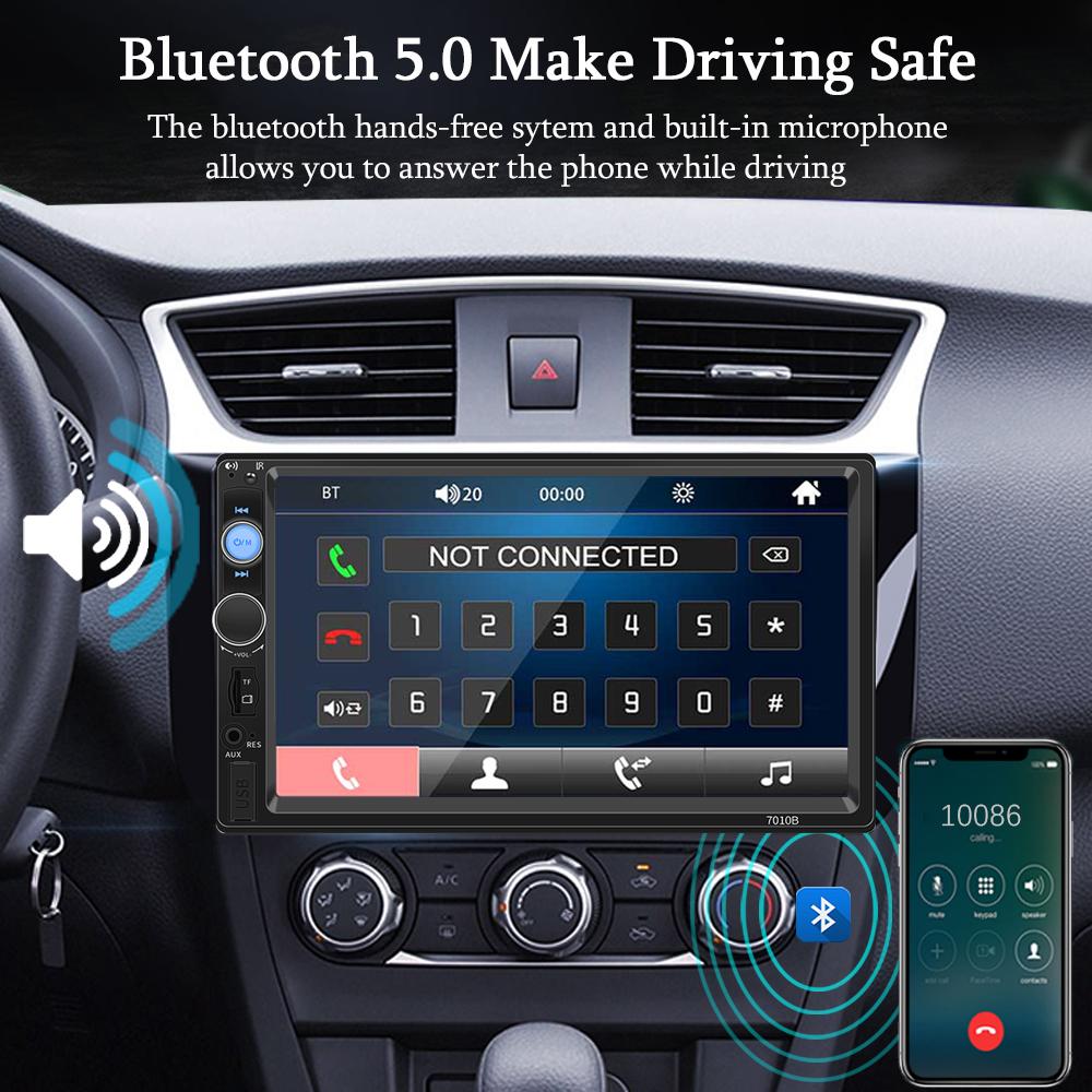HIPPBQCC 7 Inch Car Radio Auto Multimedia BT MP5 Player 2 Din HD Touch Screen With Rear Camera Mirror Link FM Aux For Universal