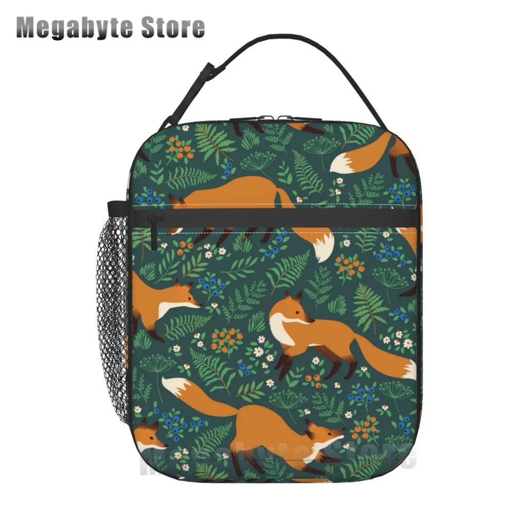 Foxes Autumn Fox Милый оранжевый многоразовый ланч-бокс для офиса, школы, пикника, пляжа, герметичная сумка-холодильник, сумка для ланча