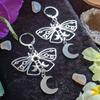 Vintage Hollow-out Butterfly Pendant Earrings Bohemian Moon Moth Ear Hooks Natural Stone Jewelry Accessory Gifts For Women Girls