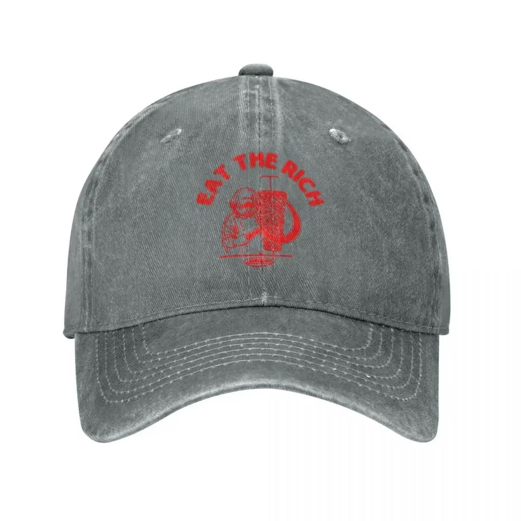 Eat The Rich Doner Kebab Unisex Style Baseball Caps Distressed Cotton Hats Cap Vintage Outdoor Workouts Gift Snapback Cap