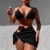 Women's Swimsuit Sexy Solid Color Fashion Split System With Bikini Three Piece Set