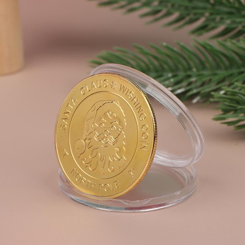 1 шт. Санта-Клаус пожелание монета сувенир подарок Счастливого Рождества позолоченный сувенир монета декоративная памятная монета домашний декор