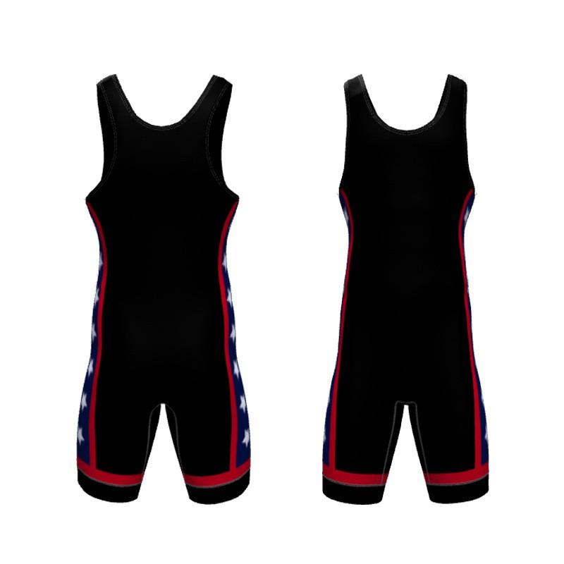 Mens Womens Freestyle Wrestling Singlet With Heat Transfer Print Stretch Lycra Athletic Suit Training Competition
