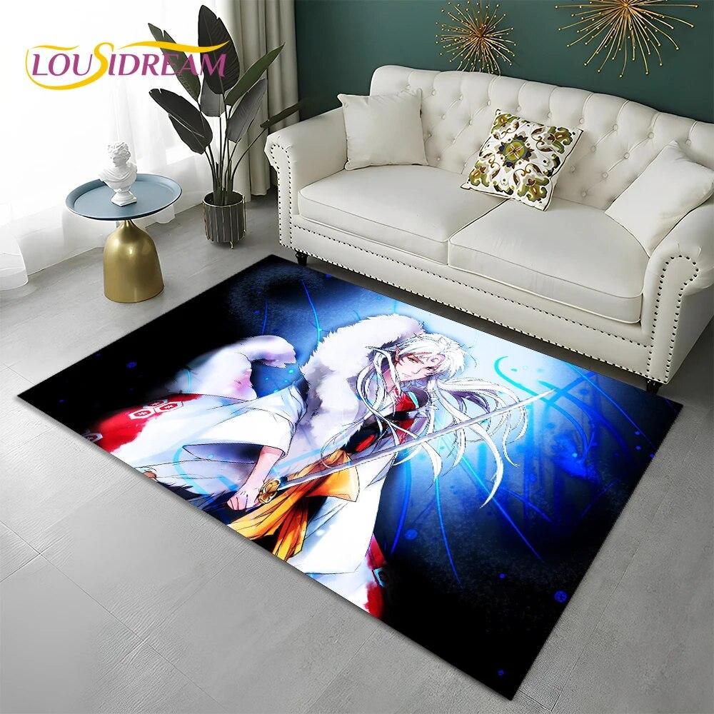 Классический мультяшный 3D ковер в стиле аниме Inuyasha, ковер для дома, гостиной, спальни, дивана, коврика, декор, детский коврик, нескользящий напольный коврик