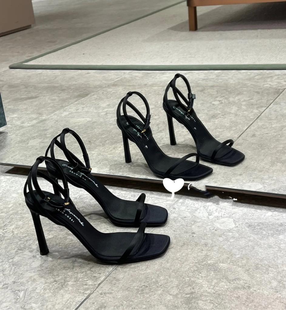 Fashion Sandals for Women 2025 Summer New Style Square Toe High Heels Women's Slim Heels Sandals