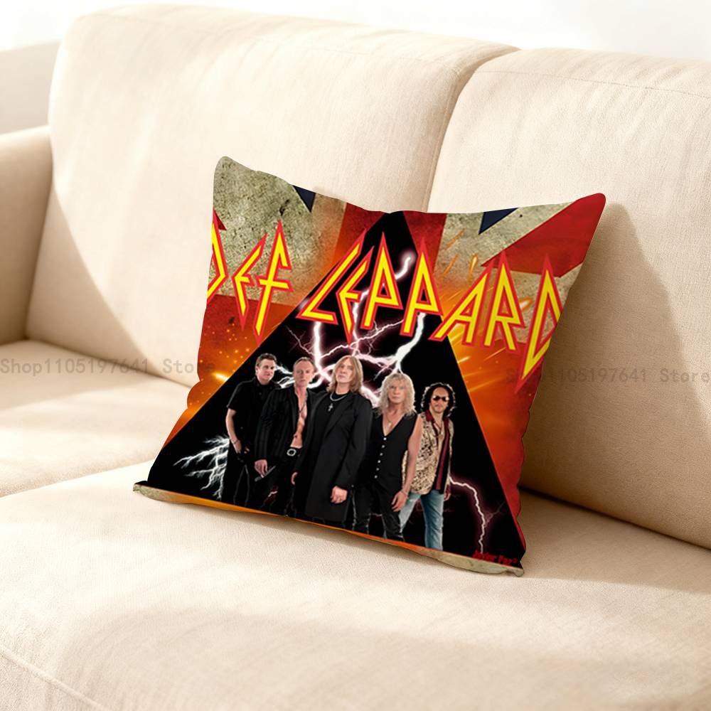 Наволочка для подушки с изображением группы D-Def Leppard для декора дивана, автомобиля, офиса, комнаты, наволочка с принтом, декоративные элементы и защита