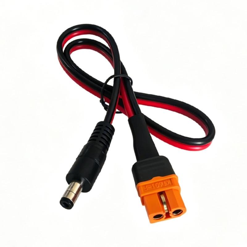 Силовой кабель 14AWG XT60I (розетка) на DC5521 (вилка) для солнечных панелей и мобильных электростанций, длина 30/50/100 см
