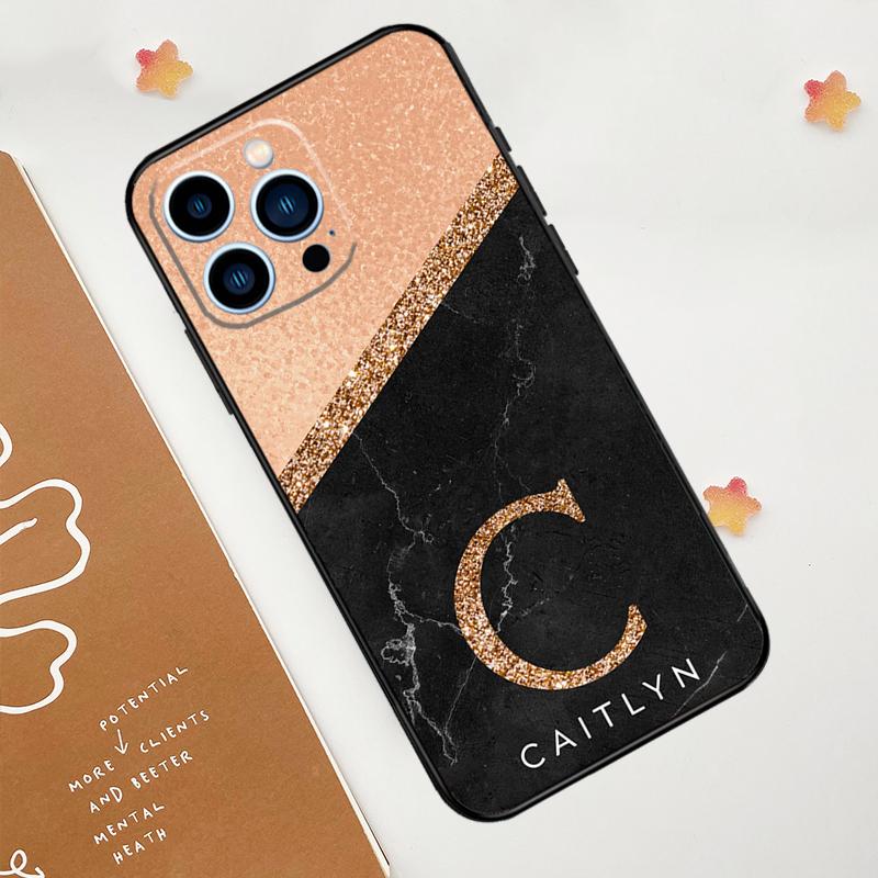 Персонализированный чехол с инициалами имени для iPhone 15 16 14 13 12 11 Pro Max Plus X XR XS 12 13 Mini Чехол Аксессуары
