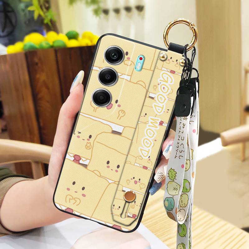 Милый противоударный чехол для телефона для Tecno Camon40 Pro 4G/5G/CM6/CM7 Задняя крышка Мультяшное кольцо Грязеотталкивающая Подставка Прочный