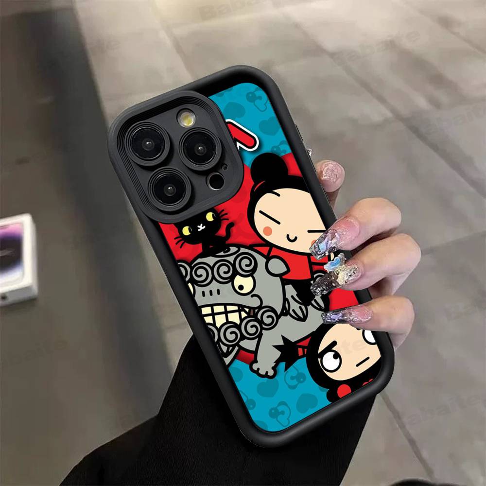 Animation Pucca Cate Phone Case For IPhone 17 16 15 14 13 12 11 Air Plus Pro Max Soft Back Cover