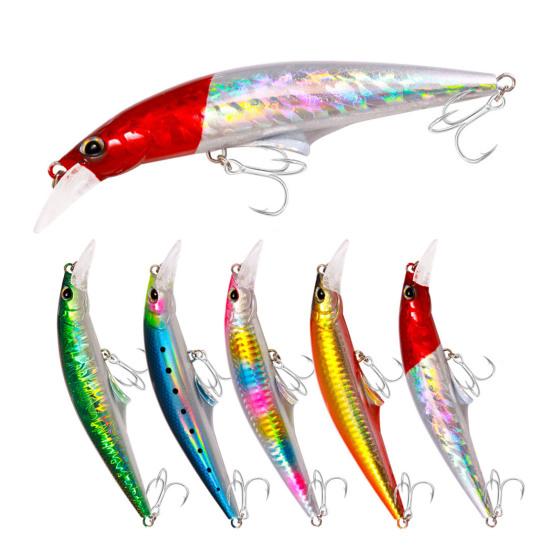 Рыболовная приманка Твердая приманка с тройным крючком Реалистичный вид 3D глаза Яркий цвет Портативная мини искусственная приманка Поддельная приманка