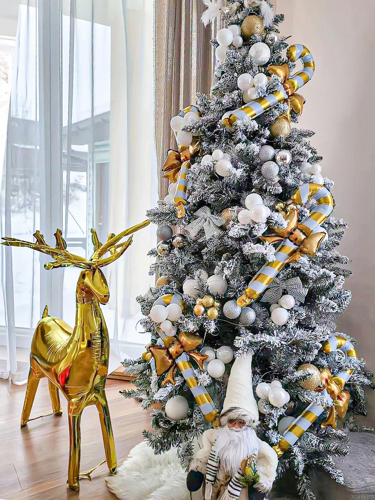 5 шт. Рождественский набор из фольгированных шаров в форме конфетных палочек розового, золотого, красного цвета, надувные рождественские палочки, рождественская вечеринка, праздничный реквизит