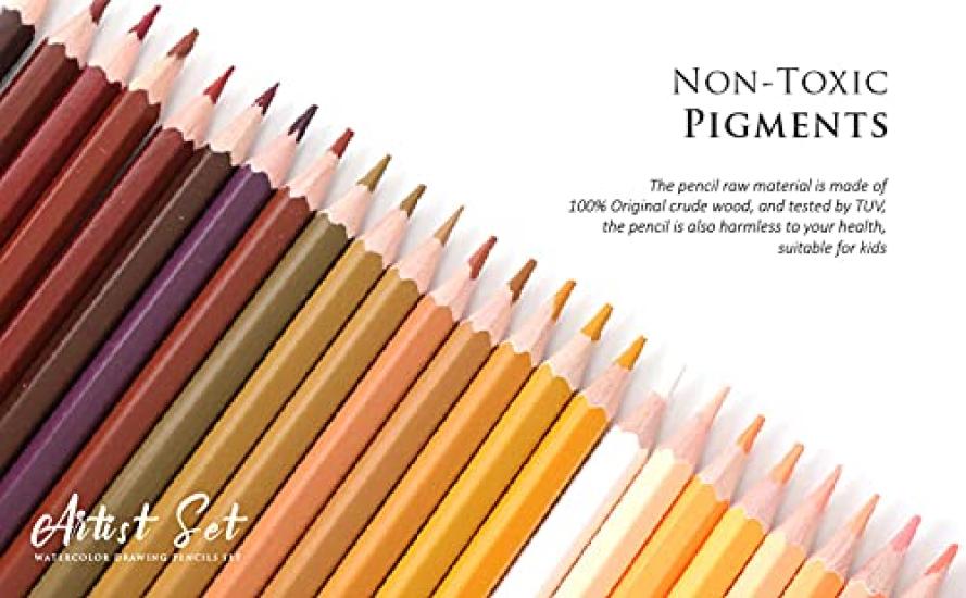 YOSOGO Watercolor for Watercolor in Aluminum Case Pencils, 72-Piece Set, Painting,