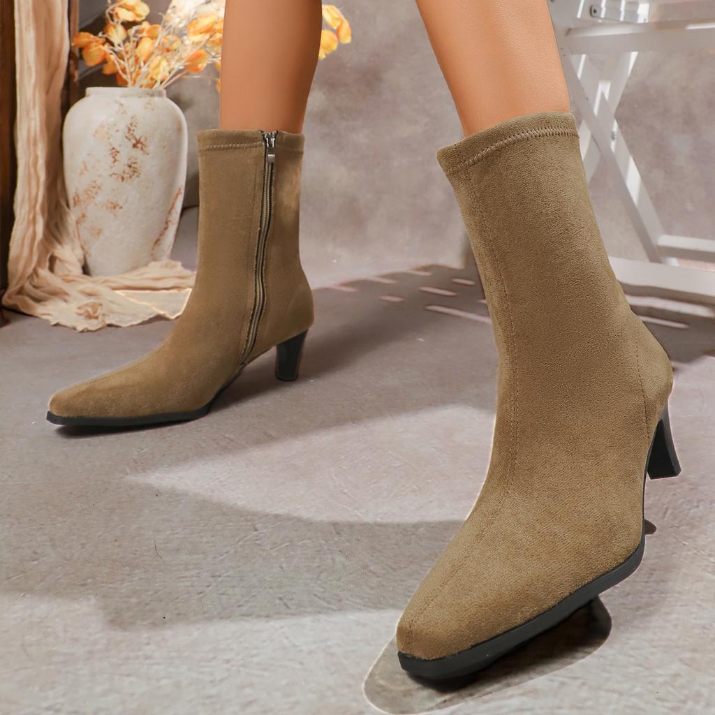 Fashion New Women Stretch Ankle Boots Sexy Pointed Toe Short Botas Shoes Fashion Partys Stiletto High Heel Socks Botas Botas De Mujer
