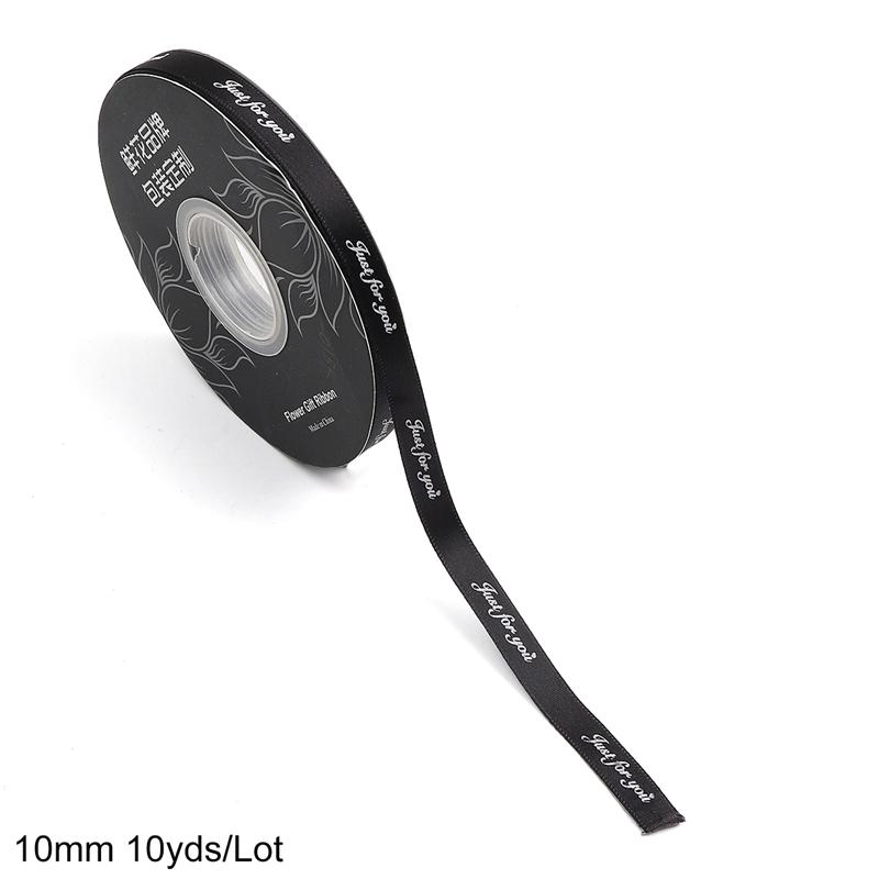 10yards/bag 10mm Classic English Pure Color Ribbon For Flower Gift Packaging Hair Rope Accessories