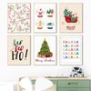 Christmas Tree Gift Santa Nursery Festival Posters Prints Holiday Canvas Painting Wall Art Pictures Kids Room Home Decor