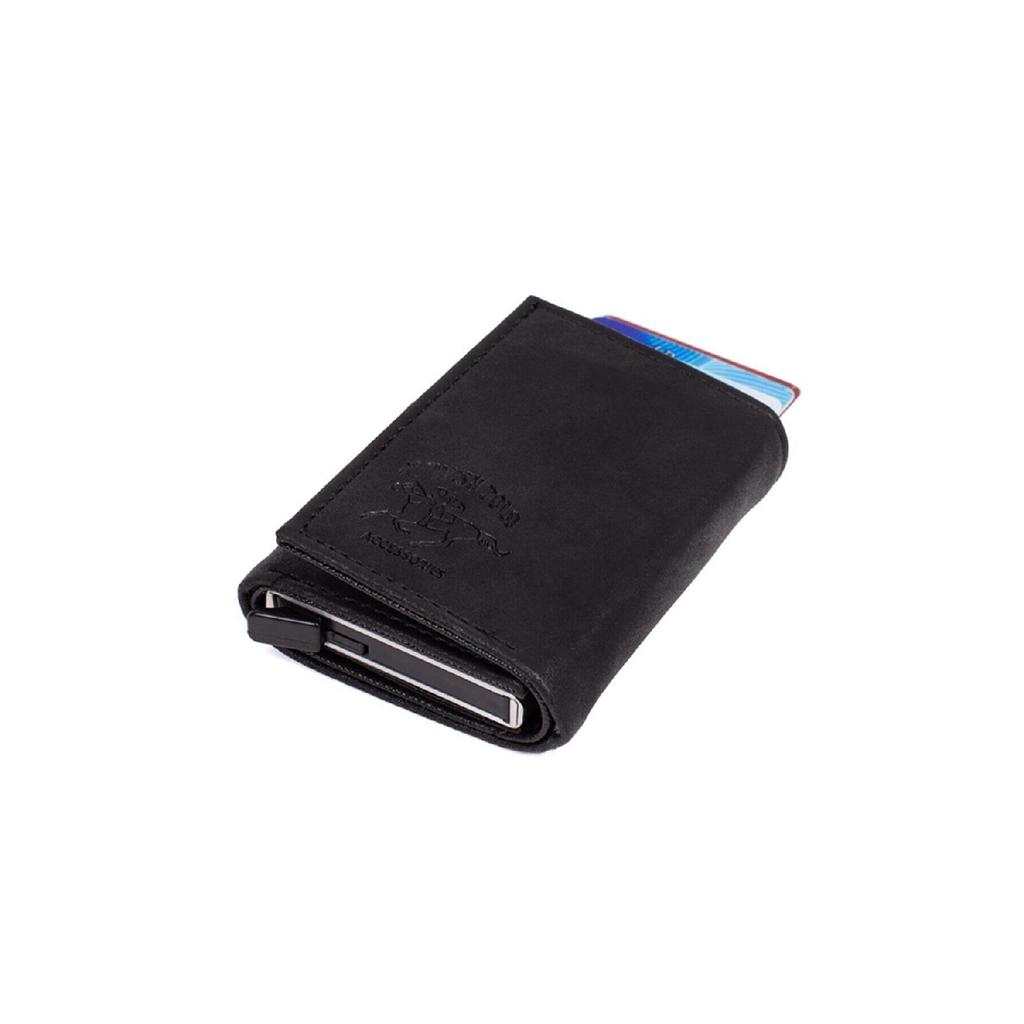 Сиреневый кожаный кошелек с Rfid-защитным алюминиевым механизмом, автоматическим держателем для карт и отделением для бумажных денег