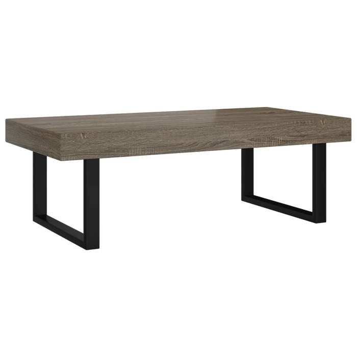 VidaXL Table basse Gris et noir 120x60x40 cm MDF et fer 286104