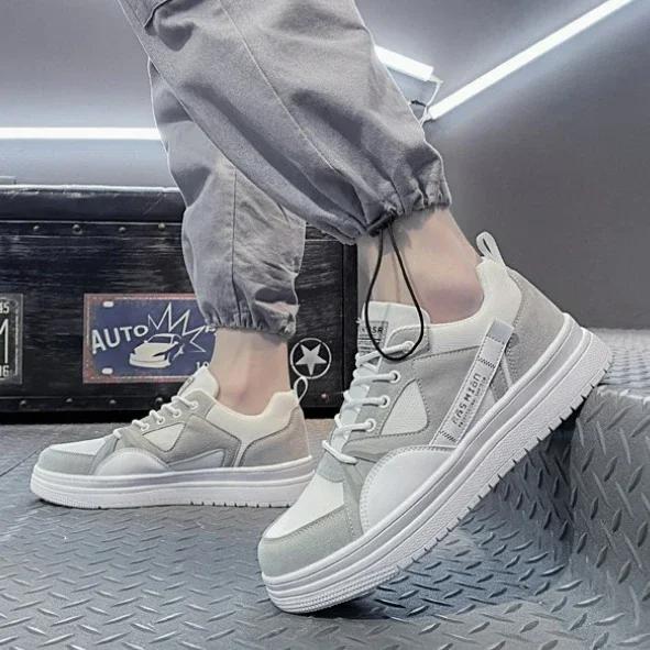 Модные Новые Мужские Повседневные Кроссовки Сетка Модные На шнуровке Обувь для скейтборда Студенческие Удобные Кроссовки Мужская Вулканизированная Обувь Tenis Masculino