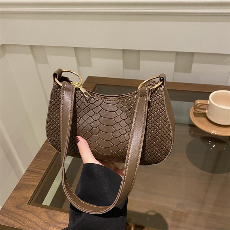 Chic Urban Minimalist Underarm Bag For Women Versatile Fall Fashion In Black Khaki Brown And White Colors