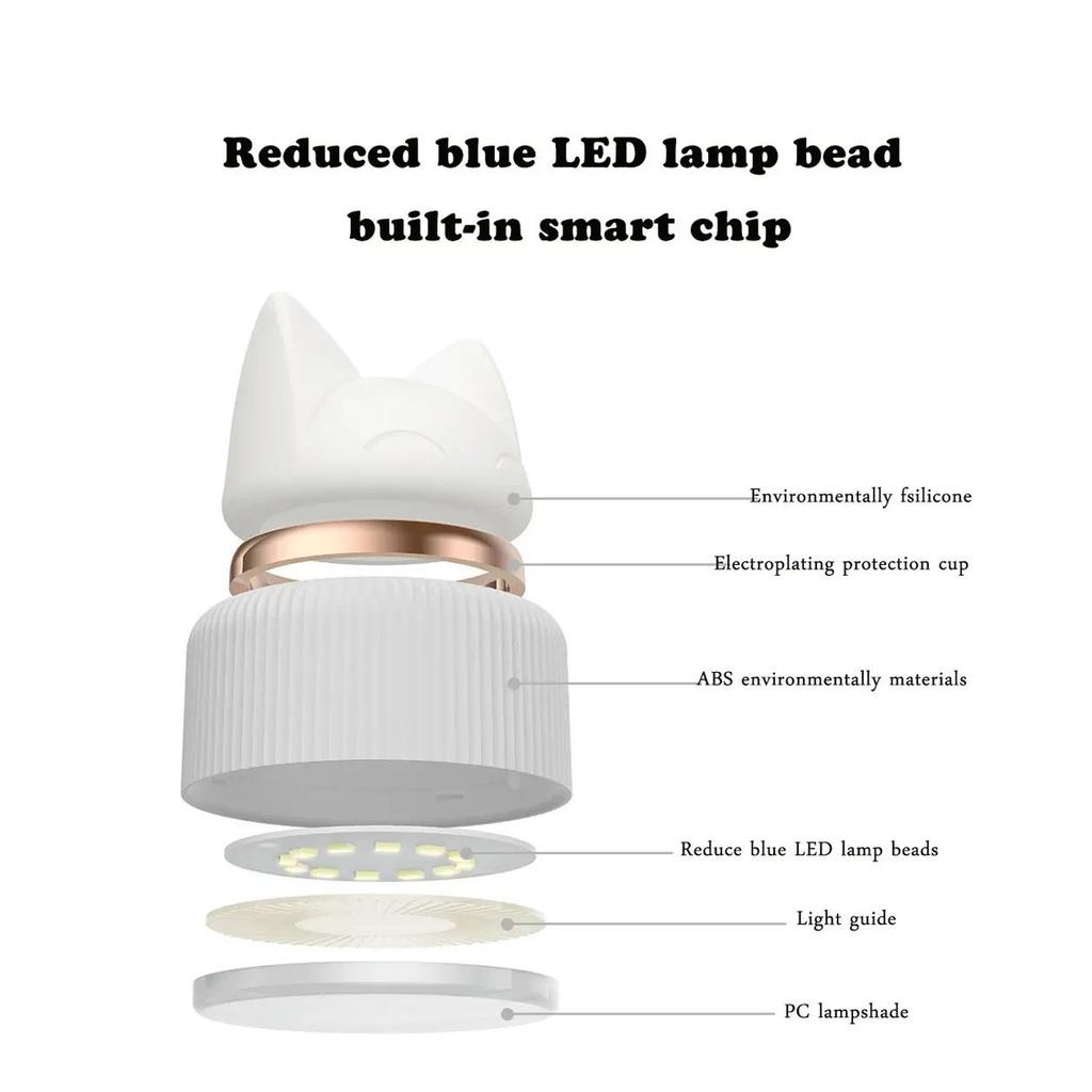 Светодиодная настольная лампа Xiaomi 3Life с зарядкой через USB, трехскоростной регулируемый ночник для чтения кошек для умного дома