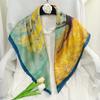 Spring and Autumn Thin Silk Scarf Women's Mulberry Silk 90 Square Scarf Versatile Fashion Shirt with Shawl Silk Scarf
