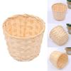 Household Storage Bamboo Woven Basket Bra Sundries Organizer Rattan Plant Box Desktop Container for Garden Flower Vase
