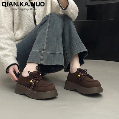 2025 осень новые туфли-лоферы на платформе, взрывной интернет-хит, женские туфли в британском стиле, маленькие кожаные туфли, женские туфли, одинарные туфли