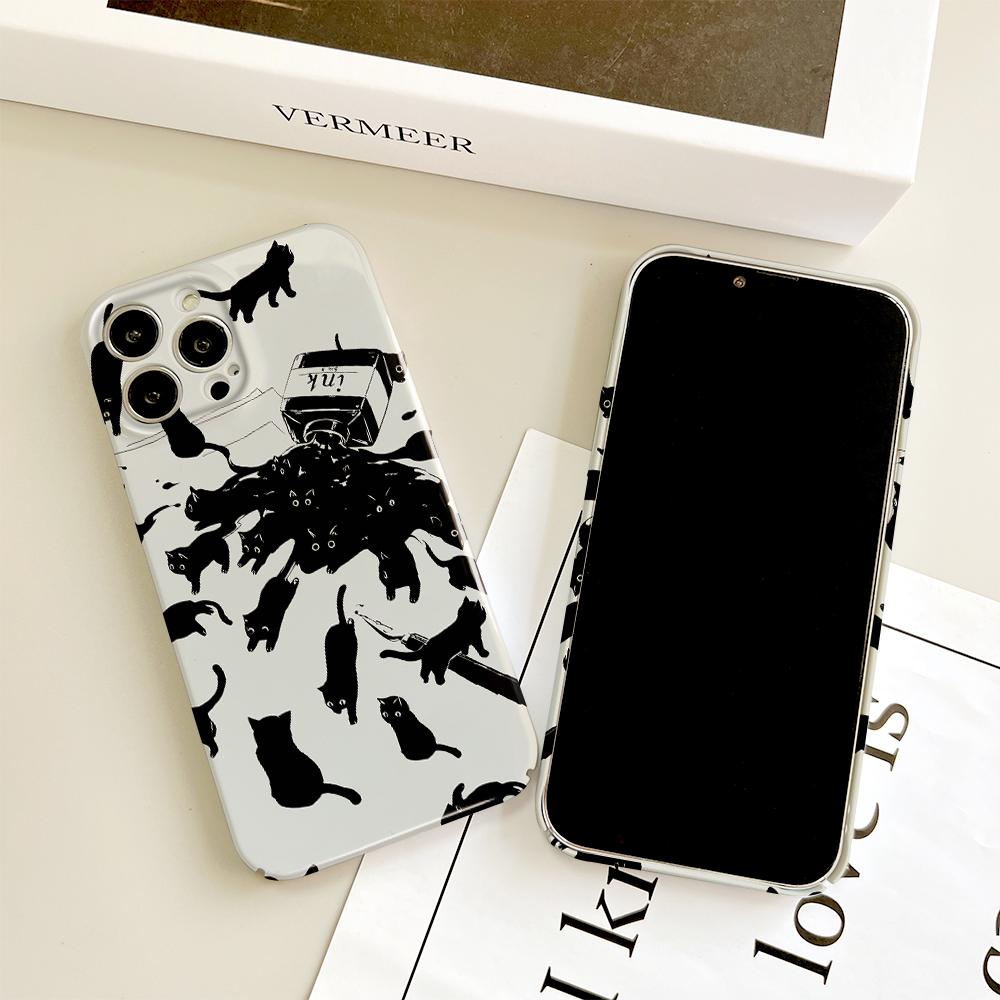 Чехол для телефона с рисунком котов для Samsung Galaxy S20 FE 5G A52 iPhone 11 Xiaomi Redmi VIVO OPPO Realme Huawei Infinix Противоударный Ультратонкий Жесткий Чехол