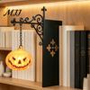 Декоративный книжный уголок со светом, Светодиодный светильник для книжной полки на Хэллоуин, Винтажная металлическая полка-лампа, Питание от батарей, Миниатюрная люстра для книжного шкафа, Теплый светодиодный ночник