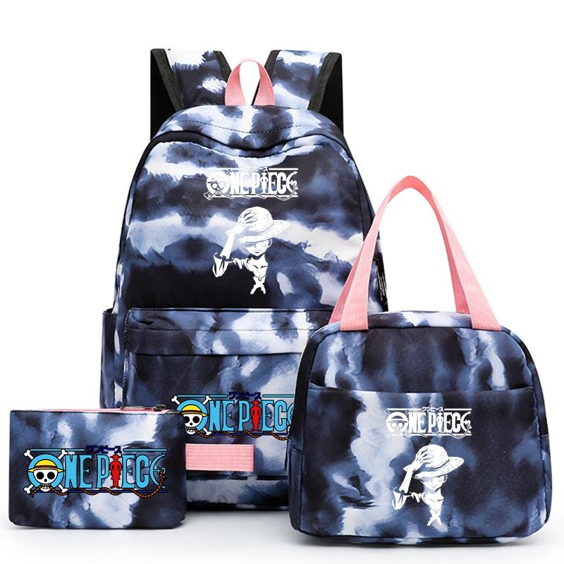 Цельный рюкзак в стиле аниме, 3 шт./компл., рюкзак Back To Schoobag с сумкой для обеда для девочек и мальчиков, студенческая сумка для книг, мужская и женская дорожная сумка Mochila