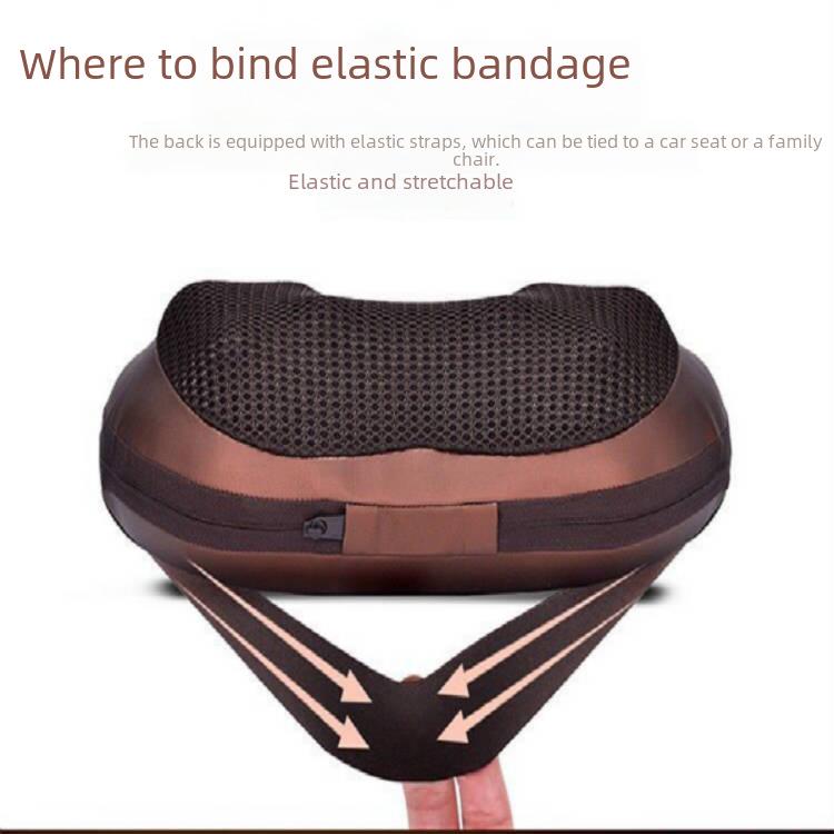 Electric Eight-Head Kneading Neck and Shoulder Massager Pillow for Home and Car