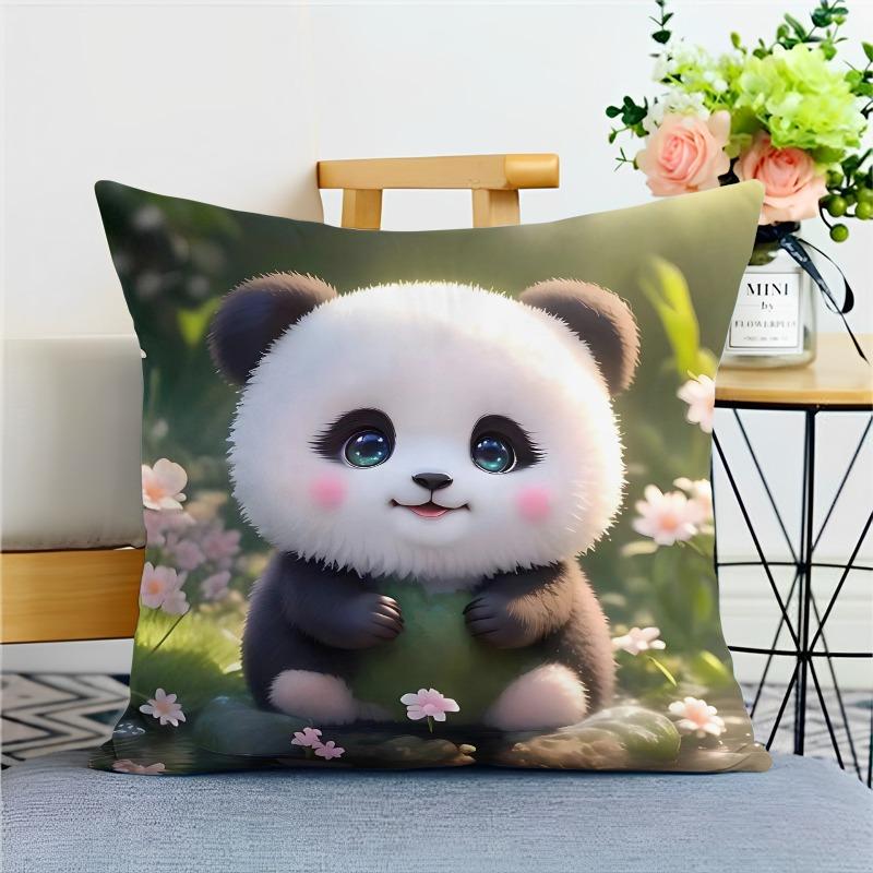 Милая наволочка с изображением панды в виде национального сокровища для украшения общежития, офиса, гостиной, дома