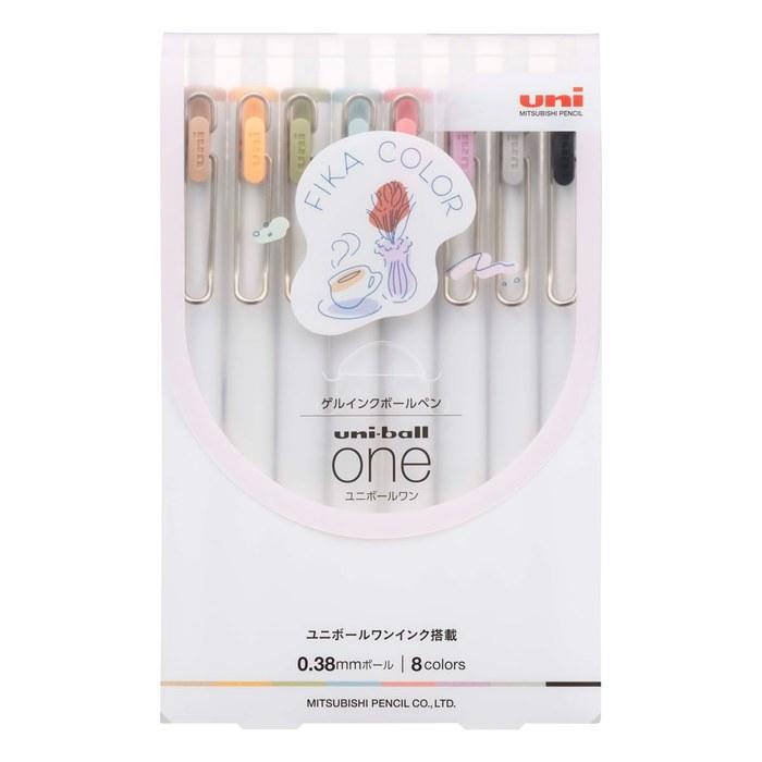 Гелевая ручка Mitsubishi Pencil Uniball One 0,38 мм, набор из 8 цветов UMNS38FC8C