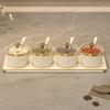 3/4 Grid Seasoning Storage Box Plastic Spice Jar Kitchen Accessories Condiment Container Suger