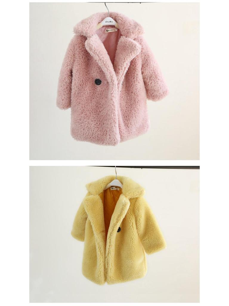 Новое осенне-зимнее пальто для девочек из искусственного меха и хлопка с флисом с частицами - для детей среднего и старшего возраста