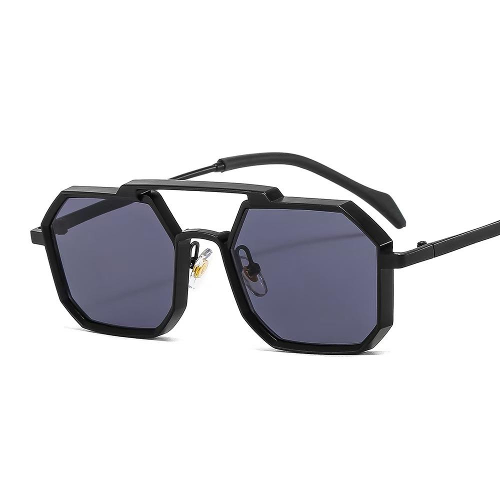 New Double Bridges Metal Large Frame Sunglasses UV400 Fashion Women Men Designer Mirror Eyewear Gafas de sol