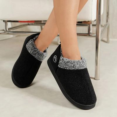 Модные зимние утепленные плюшевые ботильоны женские 2025 слипоны нескользящие теплые короткие ботинки женские комфортные с мягкой подошвой повседневные хлопковые туфли женские