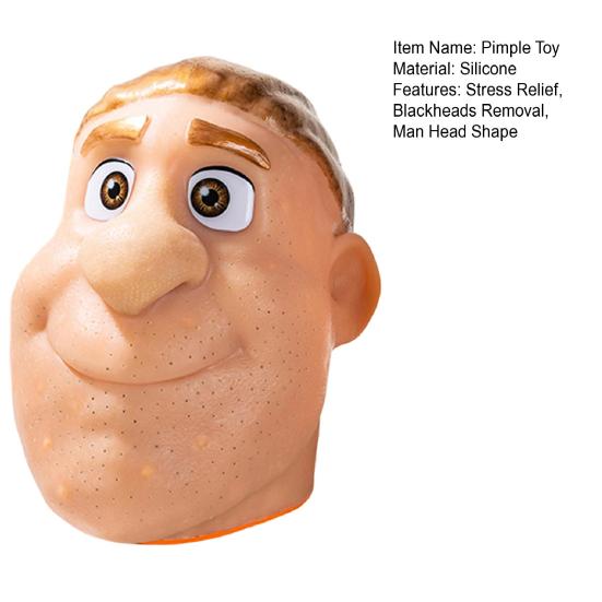 Игрушка для выдавливания прыщей на голове человека с пинцетом, средство для снятия тревоги и стресса, выдавливание акне, очищение, непоседа, удаление черных точек, декомпрессионная сенсорная игрушка