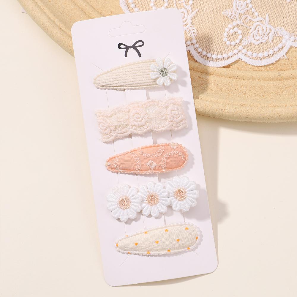 Детский набор свежих заколок для волос Цветочный принт Милые заколки-бабочки Детские зажимы для челки BB Аксессуары для девочек Головные уборы