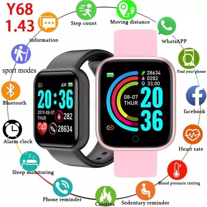 Jaramp – monte Connect y68 D20 для мужчин и женщин Электронный фитнес-монитор подарок для xiaomi Huawei Samsung