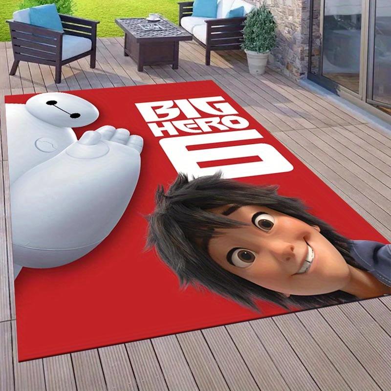 1pc Big Hero 6 Pattern Area Rug Soft Flannel Floor Mat for Living Room, Office, Bedroom, Outdoor and Camping, Sofa Coffee Table Floor Mat, D